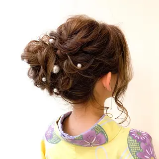 ロング ヘアアレンジ 竹野 実優のヘアスタイル