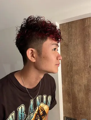 ショート カラー パーマ メンズ 中目黒メンズ刈り上げ Harunaのヘアスタイル