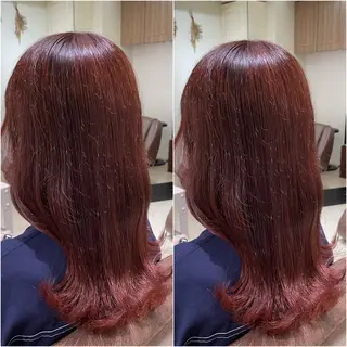 セミロング カラー 艶カラー🩵中久保 舞優🩵のヘアスタイル