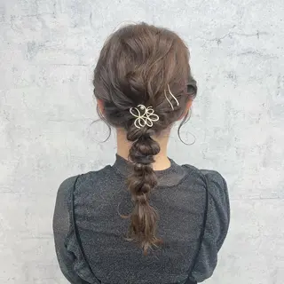 セミロング ヘアアレンジ JUNSHIN🦋 ヘアセット／カラーのヘアスタイル