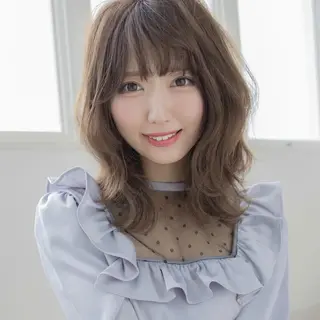 セミロング カラー パーマ 【全席個室サロン】 NUMBER 天王寺のヘアスタイル