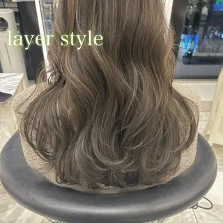 セミロング カラー パーマ 韓国っぽ透け感カラー マンツーマン🫧なおのヘアスタイル