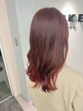 セミロング カラー 星 希愛のヘアスタイル