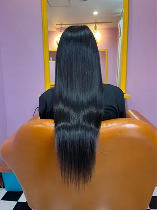 ロング シール＋ちび編み込み エクステ梅田🐨のヘアスタイル