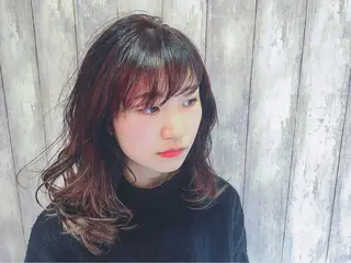 ミディアム セミロング ロング カラー boutique misakiのヘアスタイル