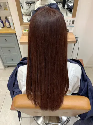 ロング カラー コテ巻きパーマ 藤野佑成のヘアスタイル