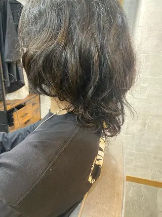 セミロング パーマ メンズ 神山 陽菜のヘアスタイル