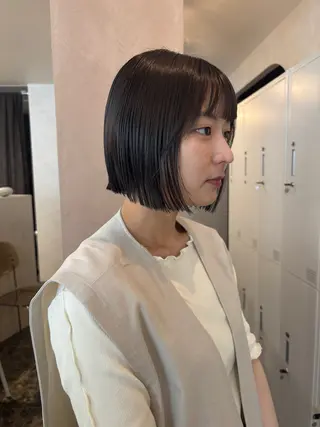 ミディアム カラー Chiho / 梅田 / ボブ/ パーマのヘアスタイル