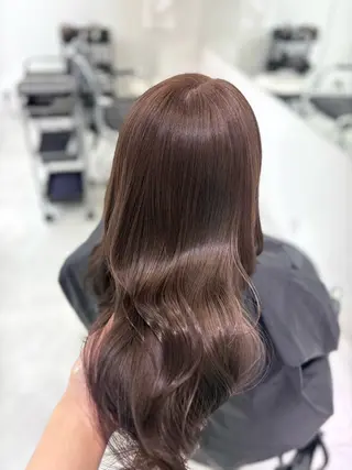 セミロング カラー ワンホンヘア 🤍𝑀𝐼𝐻𝑂のヘアスタイル