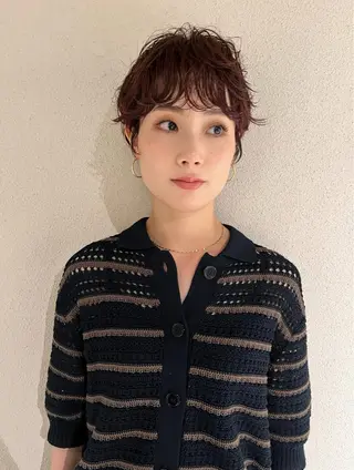 ショート カラー パーマ 森田遥奈/透明感カラ ー/似合わせカットのヘアスタイル
