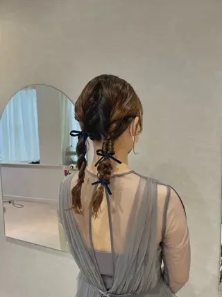 セミロング ヘアアレンジ Osoko Hiyoriのヘアスタイル