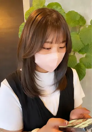 セミロング カラー risako🇰🇷 韓国ヘア/レイヤーのヘアスタイル