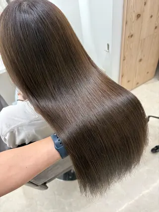 ロング カラー 新宿/韓国ヘア/ 髪質改善ストレートのヘアスタイル