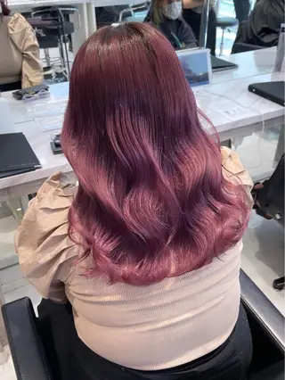 ロング カラー パーマ ヘアアレンジ メンズ キッズ ネイル マツエク・マツパ アイブロウ 🎀韓国レイヤー YURINA🎀のヘアスタイル