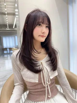 ロング 顔周り\エクステ\ 透明感カラー\まりんのヘアスタイル