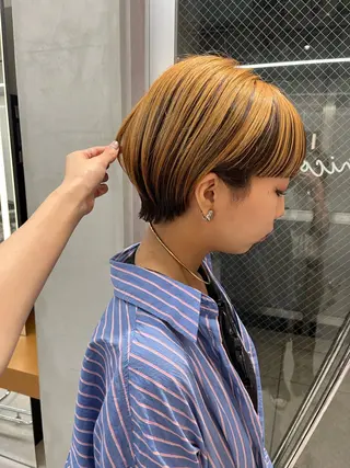 ショート カラー ボブ&顔まわりレ イヤー♡TOMOE♡のヘアスタイル