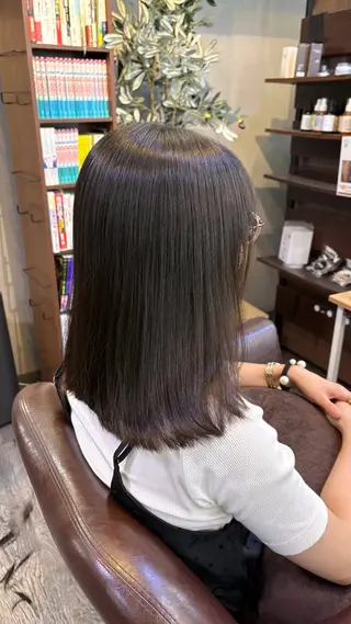 ミディアム 髪質改善縮毛矯正 撮影モデル@藤沢駅のヘアスタイル