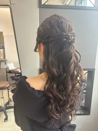 ロング ブリーチなしWカラー ヘアセット菜希のヘアスタイル