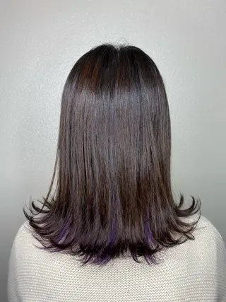 ミディアム カラー 髪質改善ストレート髪 質改善カラー特化中崎のヘアスタイル