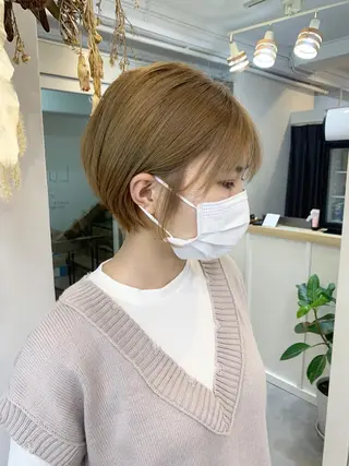 ショート レイヤー×縮毛矯正 深見 拓のヘアスタイル