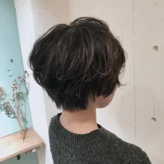 ショート カラー パーマ ヘアアレンジ 【ツヤ髪美容師】 ツダケイスケのヘアスタイル