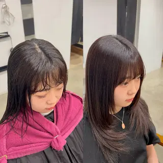 セミロング 1回で綺麗になる 髪質改善 小山光のヘアスタイル