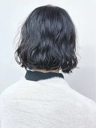 ショート パーマ ボブ/ゆるふわ ボブパーマ/とういのヘアスタイル