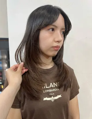 セミロング 韓国ヘア 🎀華澄のヘアスタイル