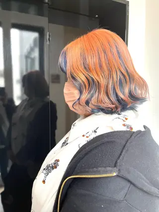 ミディアム カラー ヘアカラー&縮毛矯正 STAR☆RIVERのヘアスタイル