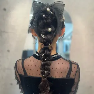 ロング ヘアアレンジ ヘアメイク/髪質改善 🎀Moeri🎀のヘアスタイル