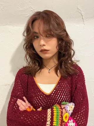 ミディアム カラー ✨艶々ケア カラー🎀ミカゼのヘアスタイル