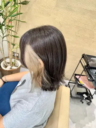 セミロング カラー ブリーチなしwカラー /艶カラー/oukaのヘアスタイル
