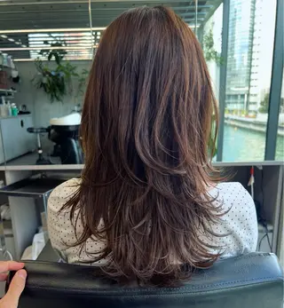 セミロング カラー ハッシュカット カシマハヤトのヘアスタイル