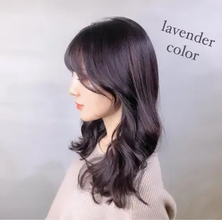 セミロング カラー 透明感カラー×小 顔レイヤー♡ヒデさんのヘアスタイル