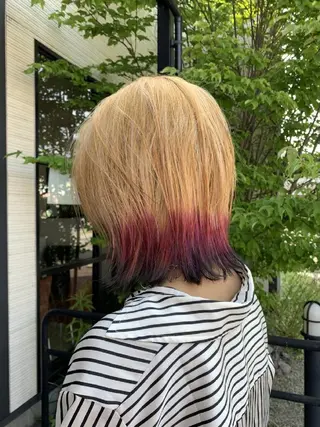 ミディアム カラー 石川 菜摘のヘアスタイル