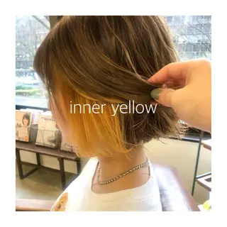 ミディアム カラー パーマ ヘアアレンジ ゆさこのか ダブルカラー／縮毛のヘアスタイル