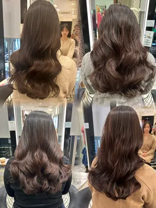 ロング パーマ 韓国っぽ透け感カラー マンツーマン🫧なおのヘアスタイル