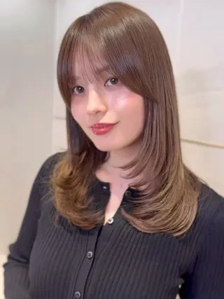 ミディアム カット無料｜レイヤー カット｜韓国モテへアのヘアスタイル