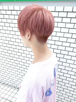 ショート カラー メンズ 盛れる顔周りカット ♥️韓国ヘア"ちぇるのヘアスタイル