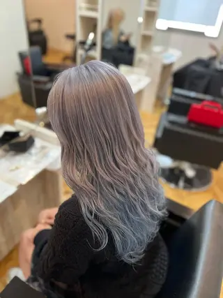 セミロング カラー ブリーチ特化 梅田本多翔のヘアスタイル