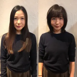 ミディアム 髪質改善縮毛矯正 専門店のヘアスタイル