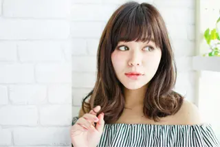 セミロング カラー パーマ バトヘアー渋谷 officialのヘアスタイル