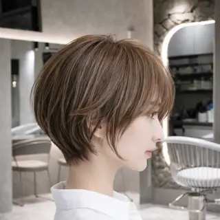 ショート カラー 《髪質改善✖️レイヤ ー🩶》ナオヤのヘアスタイル