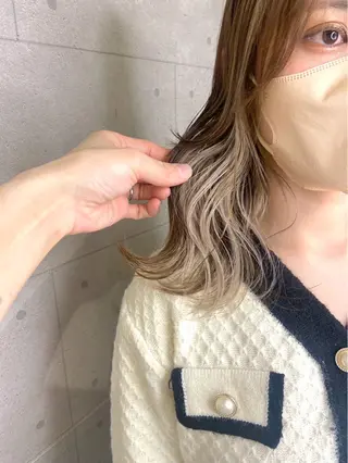 ミディアム カラー 野崎 ひかりのヘアスタイル