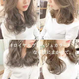 ロング カラー パーマ ◆感動口コミ/最小顔 理論カット◆森口 峻のヘアスタイル