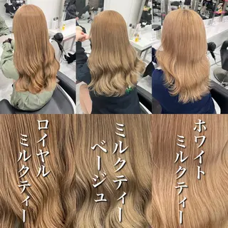 ロング 艶感ミルクティー🤍 色落ち綺麗🤍ともやのヘアスタイル