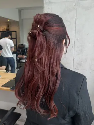 セミロング ヘアアレンジ ヘアアレンジ/柔らか 艶カラー/AKARIのヘアスタイル