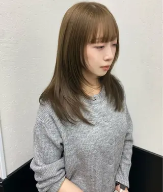 ミディアム カラー 渋谷🖤 艶髪🖤透明感カラーのヘアスタイル