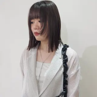 ミディアム カラー パーマ nonoka オリーブ/レイヤーのヘアスタイル