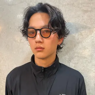 ミディアム パーマ メンズ 高評価/パーマ平塚 章悟【tetsu】のヘアスタイル